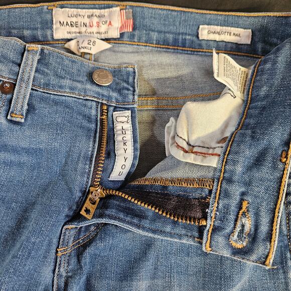 Lucky Brand Charlotte Rail Ankle Jeans Size 2/26 Women's  Medium Wash - Picture 7 of 11